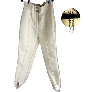 Adidas High Quality Cream Nylon Stirrup Pants Tag Size 70